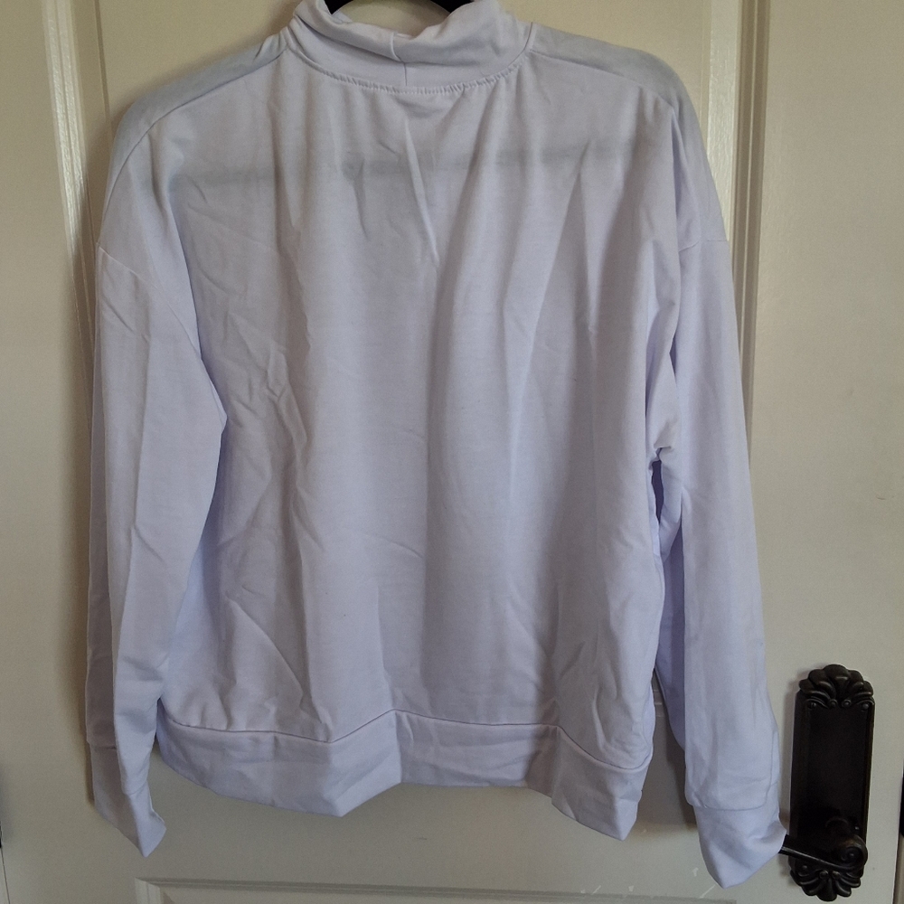 White Long Sleeve Turtleneck Top